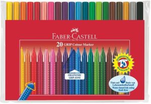 Filctoll kszlet, hromszglet, FABER-CASTELL "Grip", 20 klnbz szn